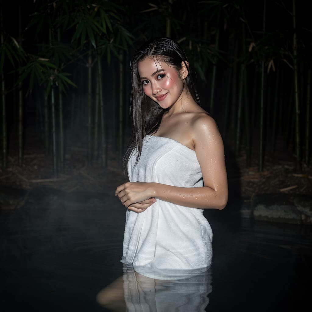 AI generated: 4k photorealistic
Beautiful Indonesian woman, 28 years old, ideal body proportions, long hair, minim...