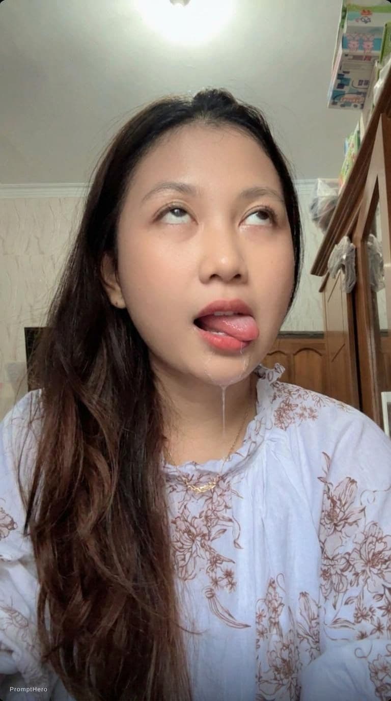 AI generated: Aheago face with drooling tongue