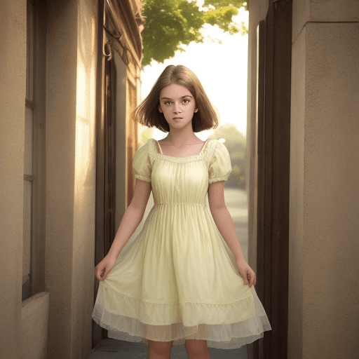 AI generated: 18 years old lady in light dress

