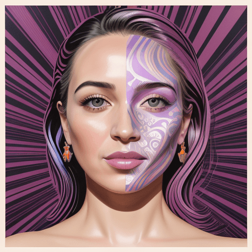 AI generated: artist william mcintosh painted a pretty face for a lady to look at, in the style of graphic design ...