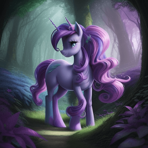 AI generated: Step into the enchanting realm of My Little Pony and imagine a scene where the main characters, incl...