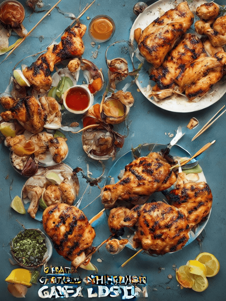 AI generated: Showcasing the Grilled Chicken Experience in Pixar 3D Animation. Channeling the creativity of Pete D...