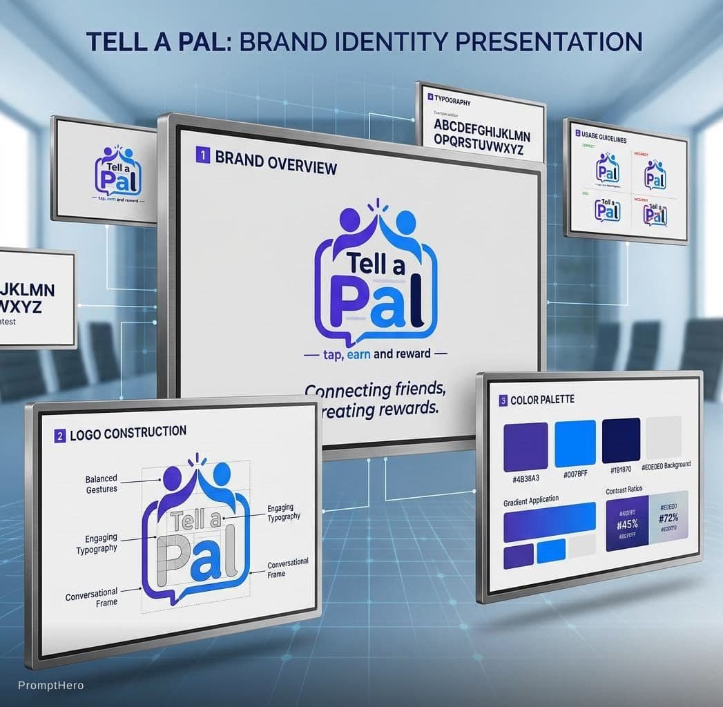 AI generated: create a logo presentation slides 
for the attached logo.