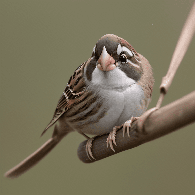 AI generated: close-up photo of a beautiful, very cute, (sparrow: mouse: 0.5) 