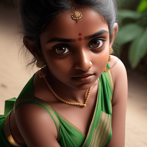 AI generated: kerala young girl, candid  photograph, cute girl in Traditional Saree, (kneel down:1.2), (photo take...
