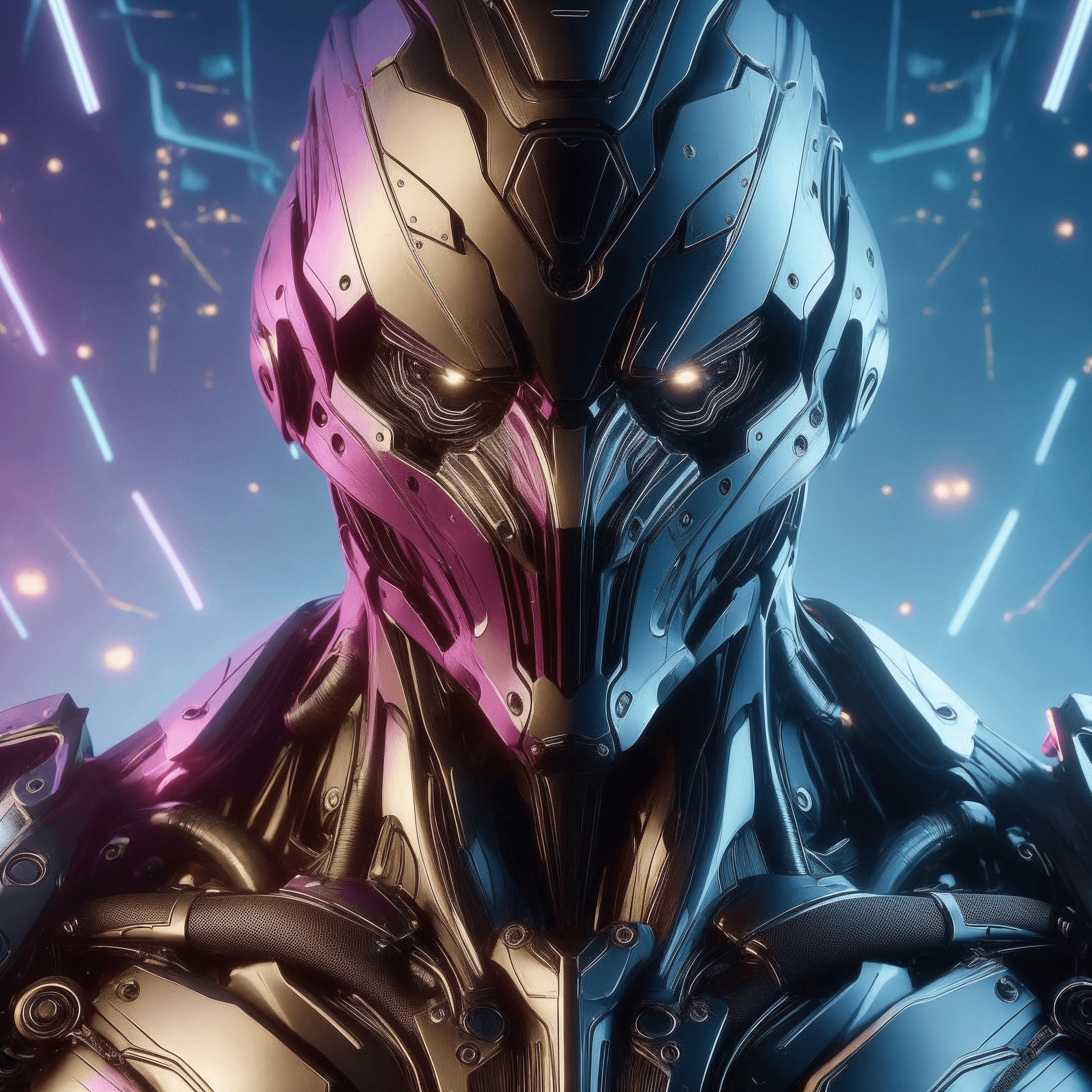 AI generated: DreamlikeArt presents a mesmerizing 3D render featuring a futuristic military cyborg in a cyberpunk ...