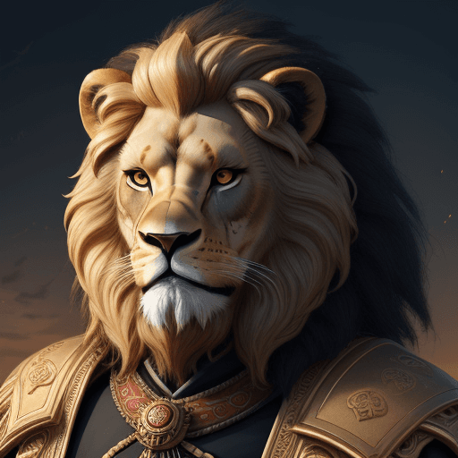 AI generated: Human with lion face and crowl body, empersionism, 4k
