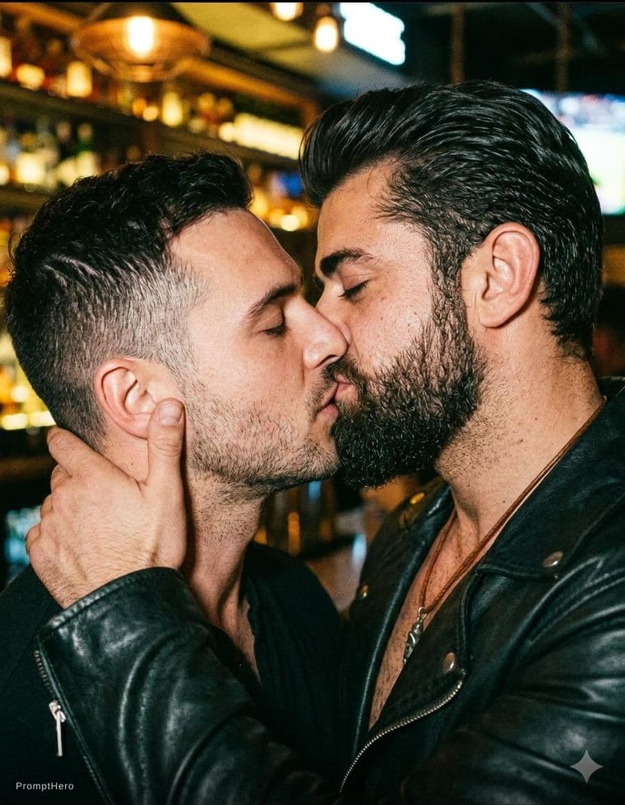 AI generated: Gay kiss