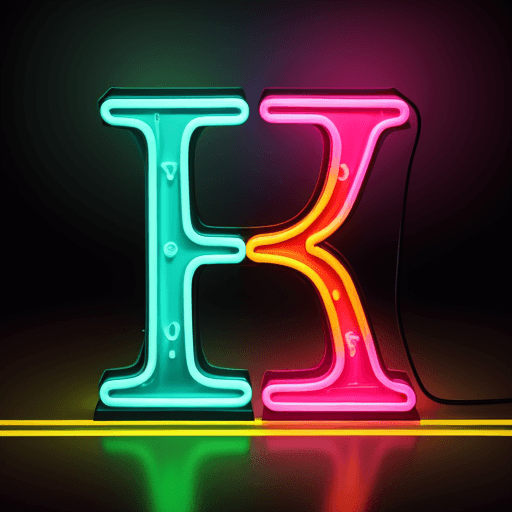 AI generated: Colorful neon R alphabet 