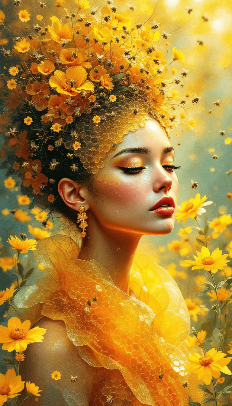 AI generated: A captivating acrylic painting of an abstract female figure adorned in a breathtaking dress, crafted...