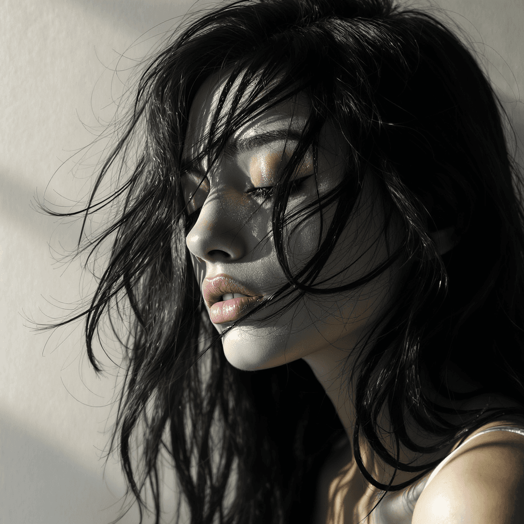 AI generated: fashion editorial, highly detailed photo, fashion photography, old paper close-up black haired girl ...