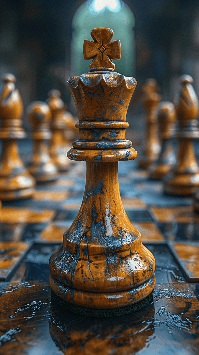 AI generated: hyper-realistic photograph of chess pieces, close up, best design, spectacular craftsmanship, photor...