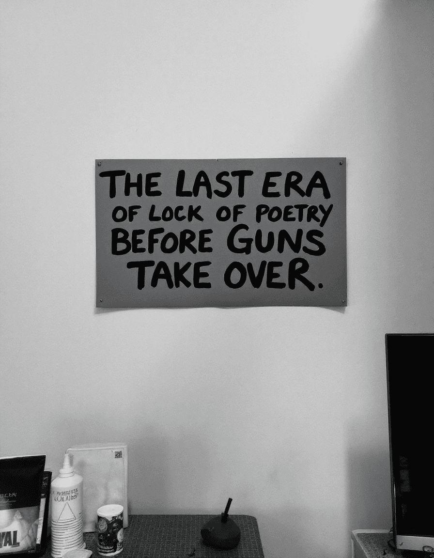 AI generated: the last era of poetry before guns take over.