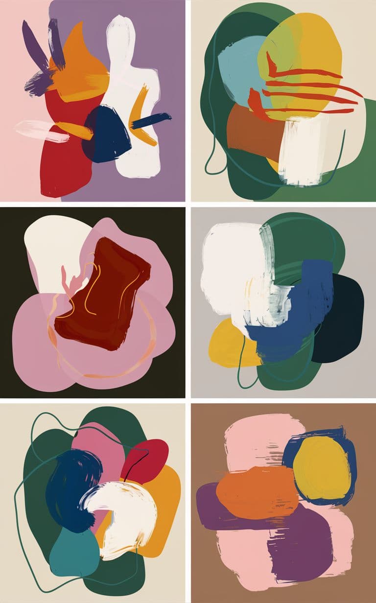AI generated: A series of abstract compositions that explore the relationship between color, shape, and emotion. T...