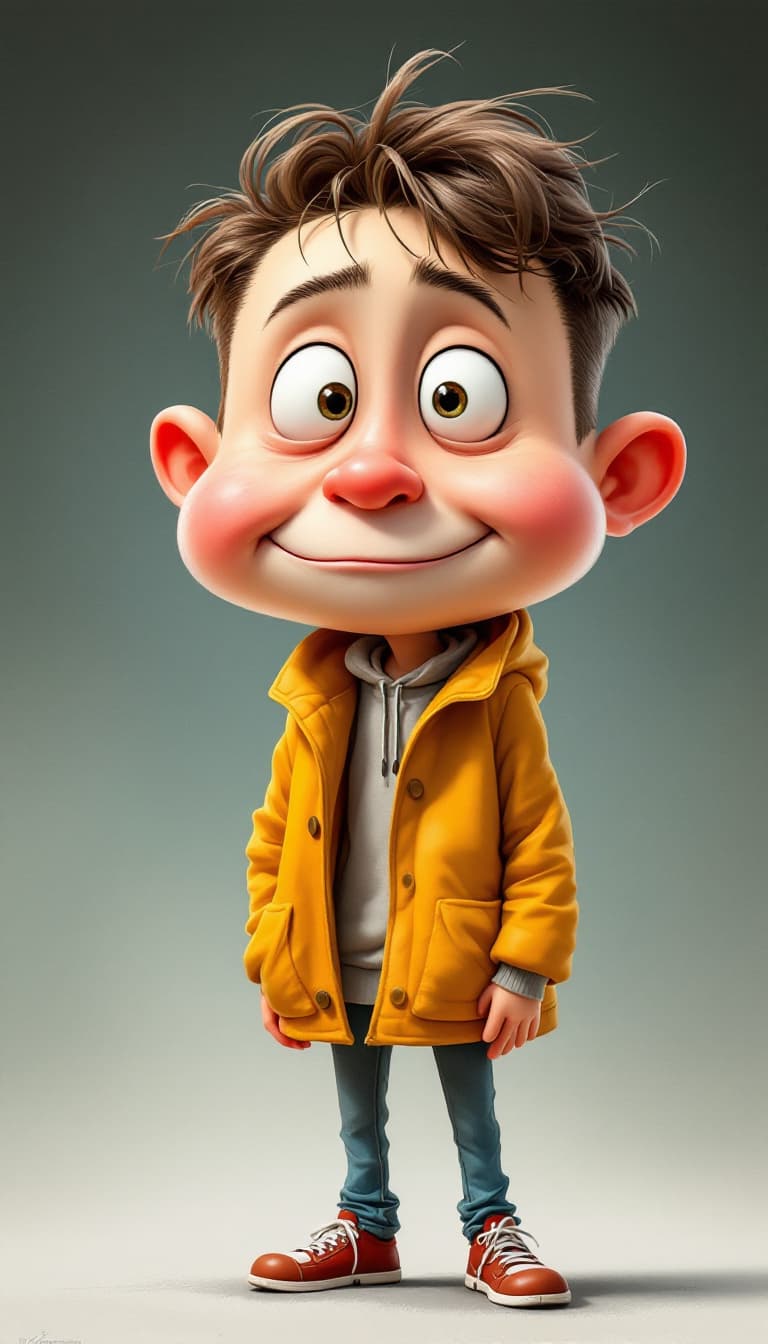 AI generated: caricature illustration, children's comic book character, hilariously exaggerated features --ar 1:2 ...