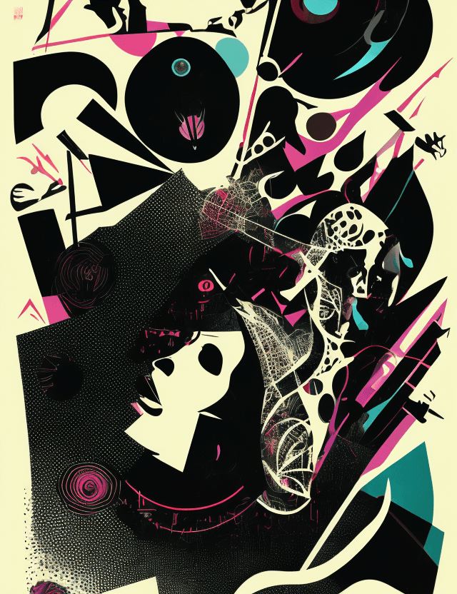 AI generated: Unapologetic, Perfectcore, bizarre, freaky graphic poster, lust, futuristic, strong graphic, line, B...