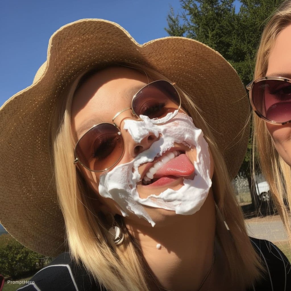 AI generated: Cover her face of cum