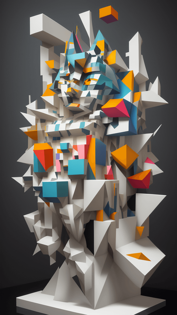 AI generated: rfktrstyle 3D Cubistpaper"An artistic visionary harnessing the essence of creativity, merging intric...