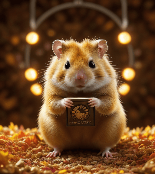 AI generated: a beautiful golden hamster who is celebrating after receiving a parcel, smooth, perfect face, fantas...