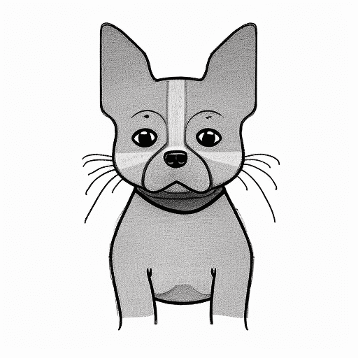 AI generated: A drawing of a dog in one-line drawing, figure outline only, single line, simple, in the style of on...