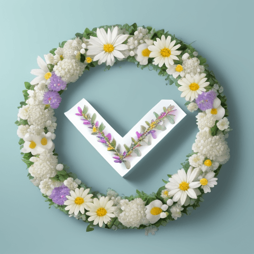 AI generated: un arreglo de flores hermoso, con flores multiculores decorando las letras "M", "A", "Y", "R", "A".