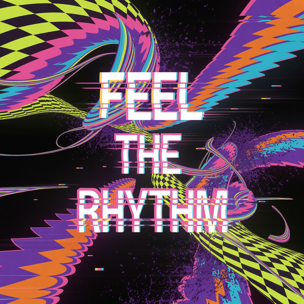 AI generated: An explosion of vibrant neon colors and abstract shapes in a chaotic dance of light and motion. Swir...
