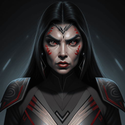AI generated:  klingon woman, in action, photorealistic digital painting, symmetrical, highly detailed, digital pa...