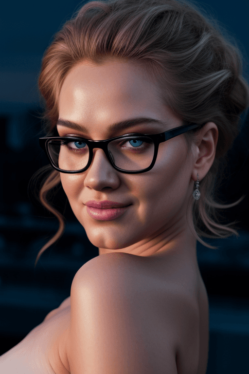 AI generated: chubby woman 26yo , standing, full body, naked, (plumper:1.2), (boyish:1.2), erotic posing,  smiling...