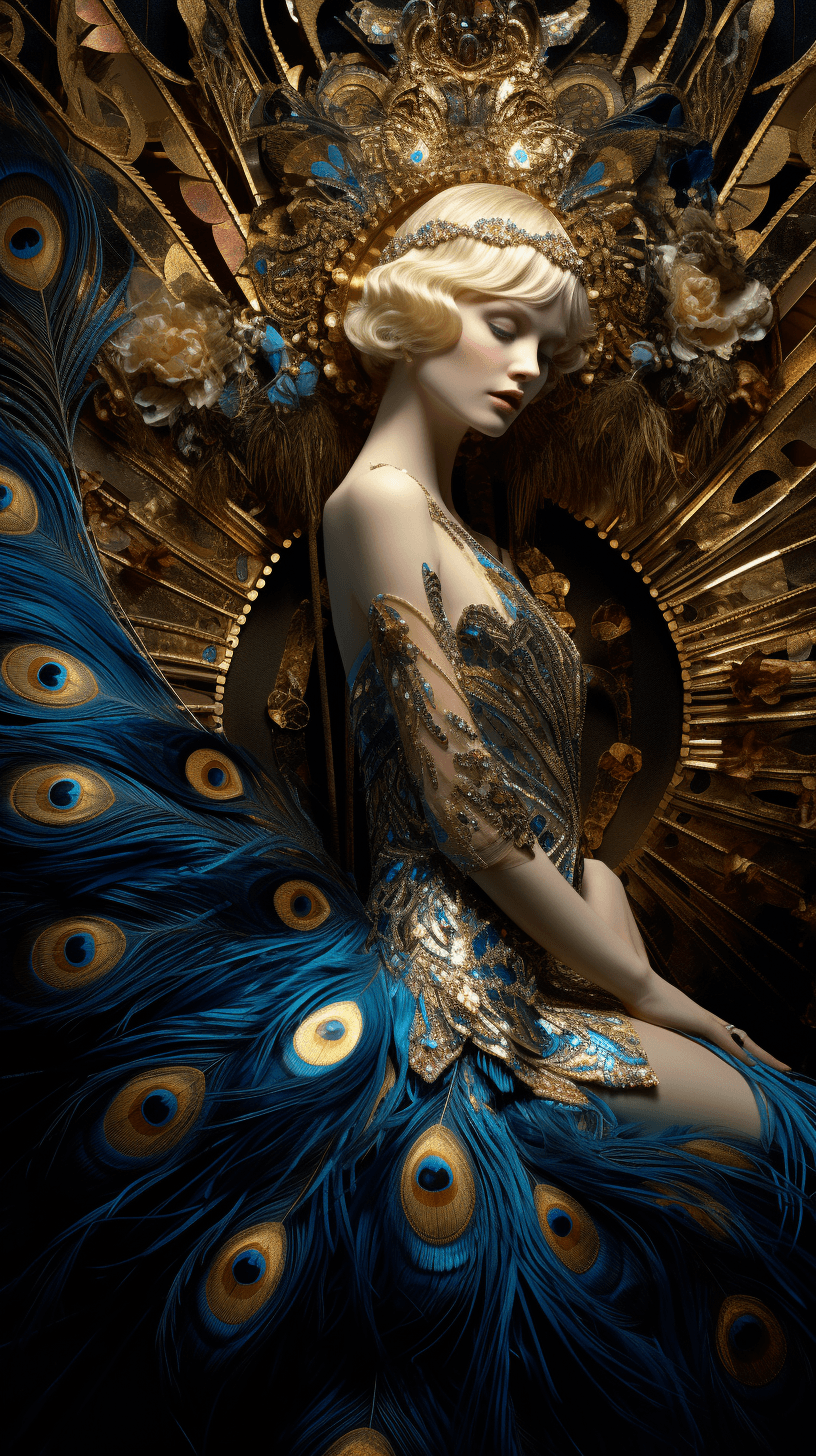 AI generated: a cinematic still, filmed by guillermo del toro, a beautiful blonde women jazz singer under a spotli...