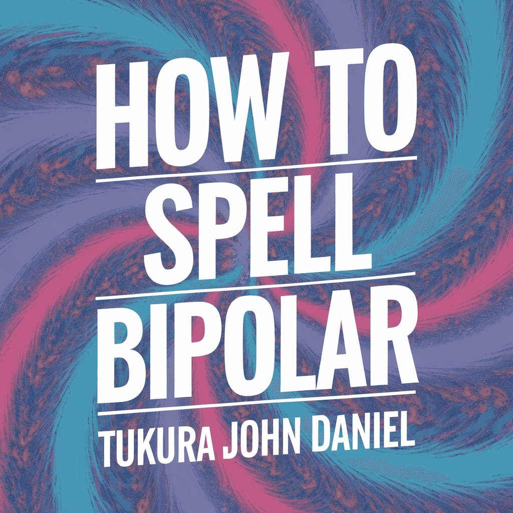 AI generated: Create a book cover for a book titled How to Spell Bipolar by Tukura John Daniel. Be creative with i...