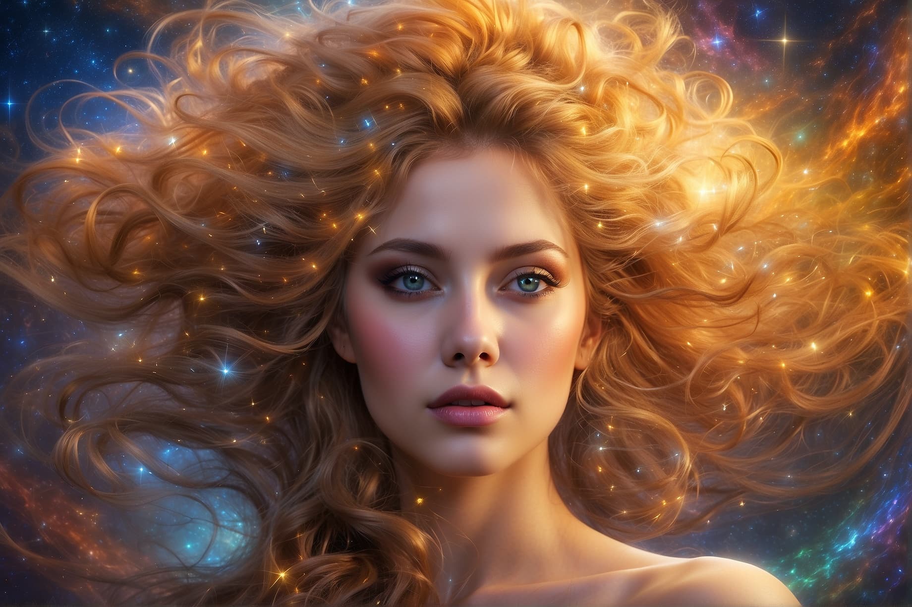 AI generated: In the genre of science fiction and epic space odysseys, a painting unveils the captivating vision o...