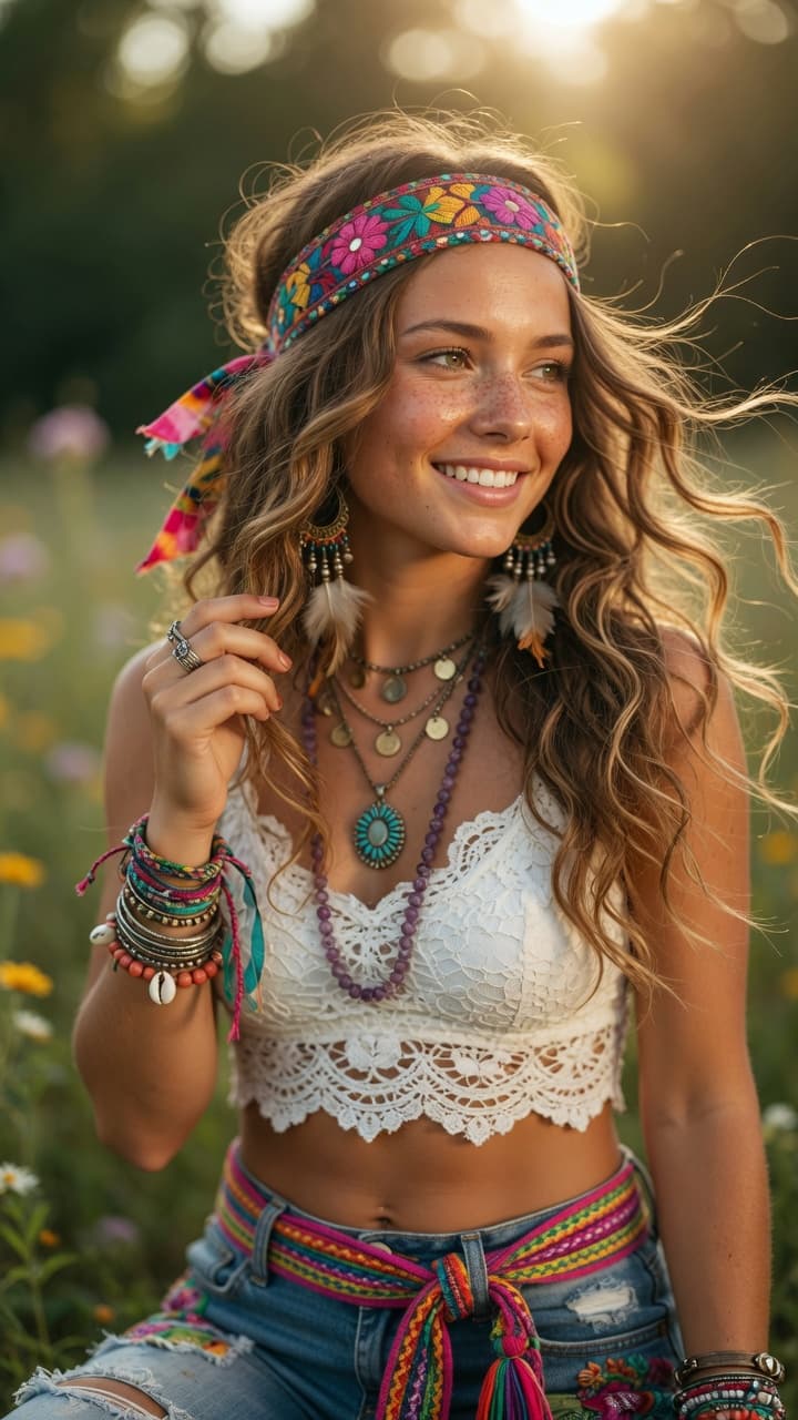 AI generated: Ultra-realistic photography of a stunning young woman in her early 20s with sun-kissed skin, light f...