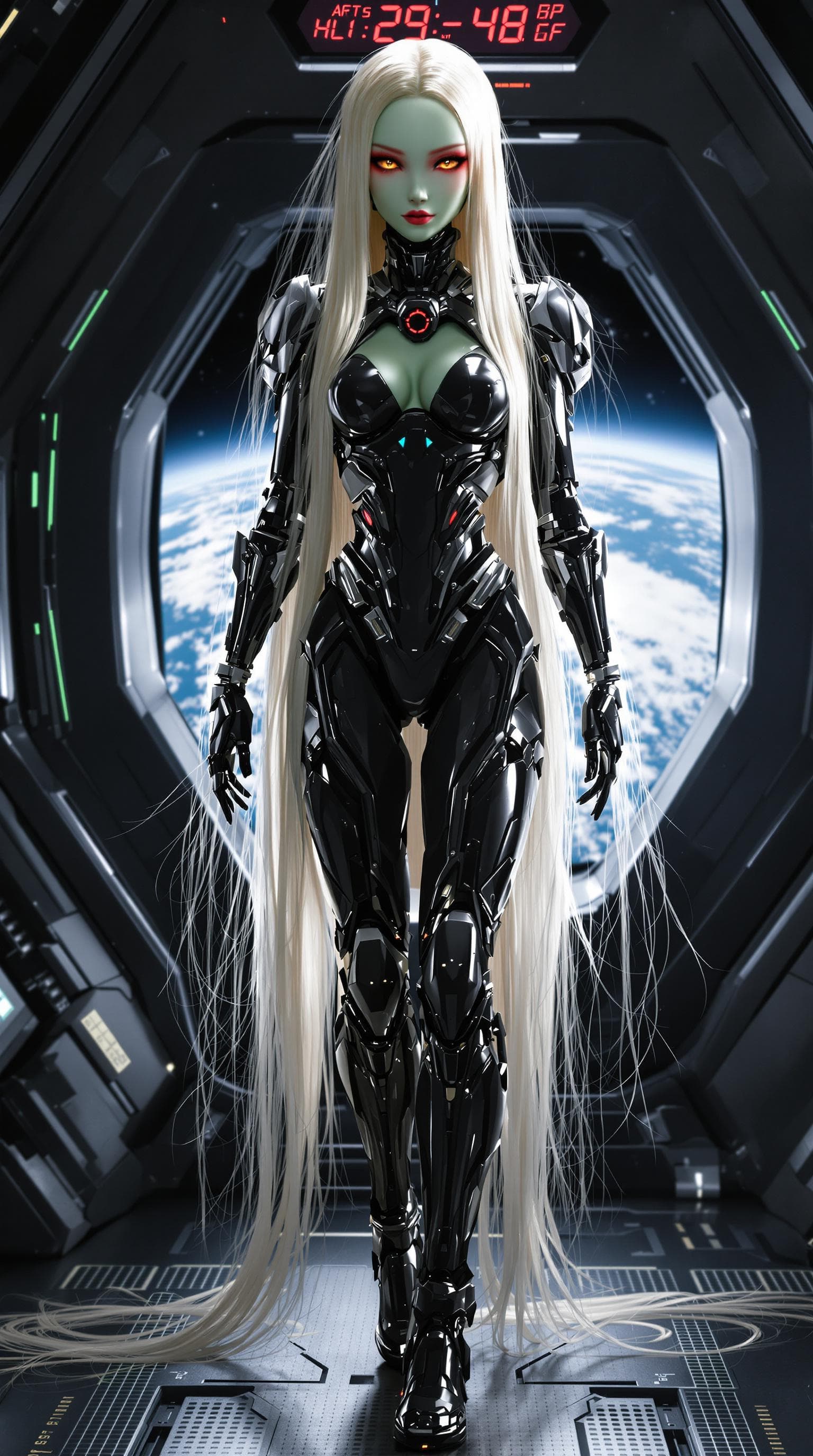 AI generated: exceptionally beautiful mechanical android (age 18) girl, (futuristic), (masterpiece), (realistic), ...