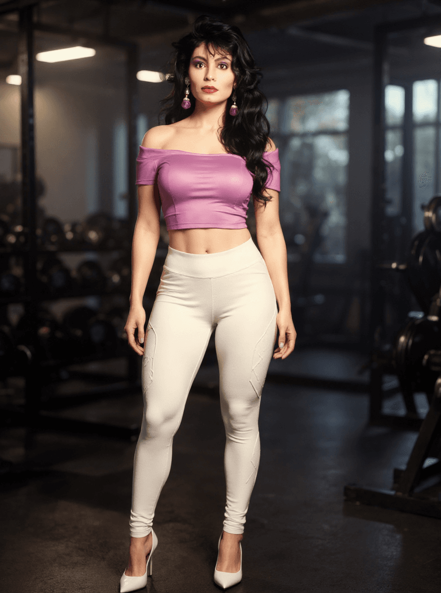 AI generated: a stunning and attractive Colombian woman with long, black hair and fair, glowing skin. She has a sl...
