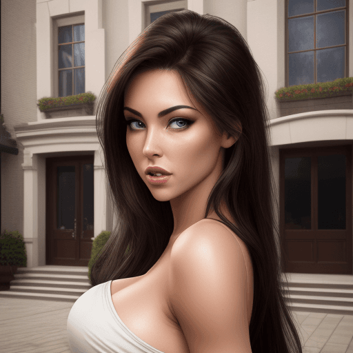 AI generated: Hyper realistic eye level exterior photo of a hot sexy girl