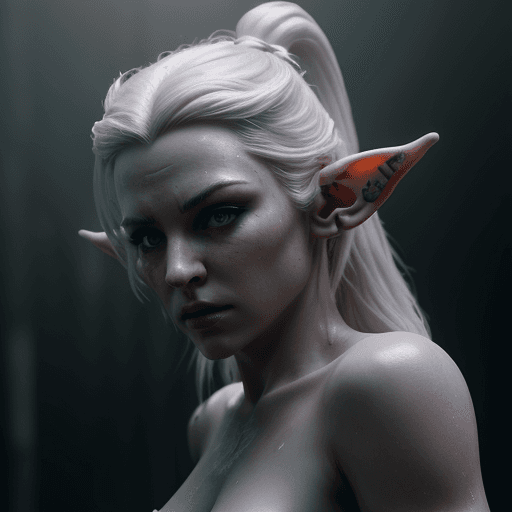 AI generated: Elves, neón punk dramatic light, pale sunrise, cinematic lighting, battered, low angle, 4k, hyper re...