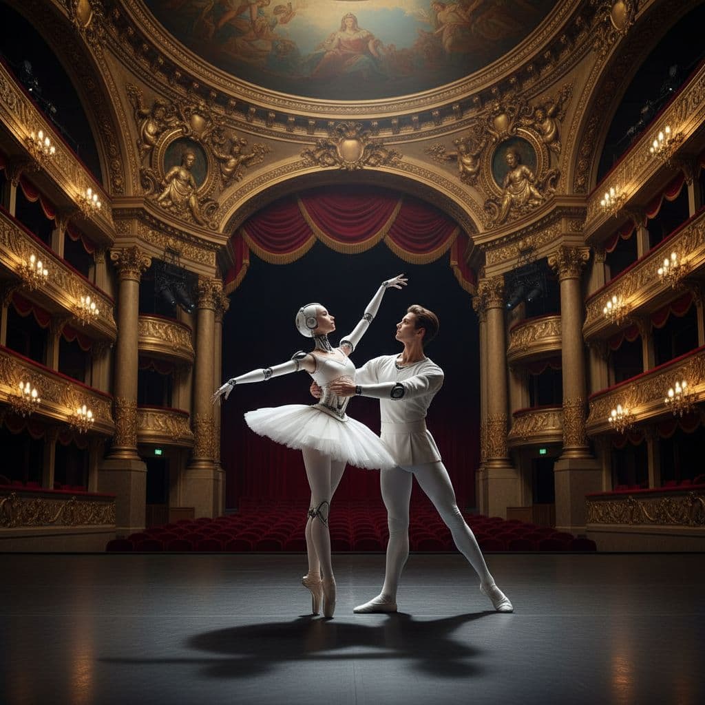 AI generated: couple danseuse à Opéra de Paris