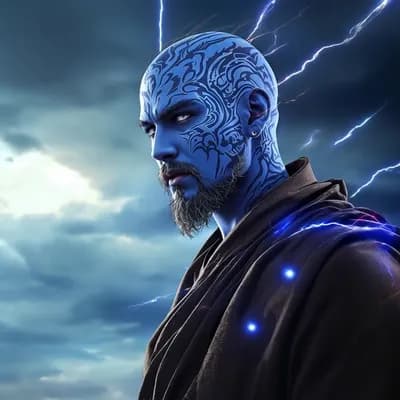 AI generated video: monk meditating with elemental powers