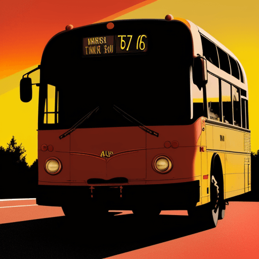AI generated: a bus, american vintage, retro, pop art, full bus, full body, 45 degrees, semihalf side, no human, s...