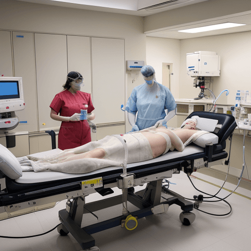AI generated:  cadiac operation theatre , patient full body should covered ecxept heart portion where heart surger...