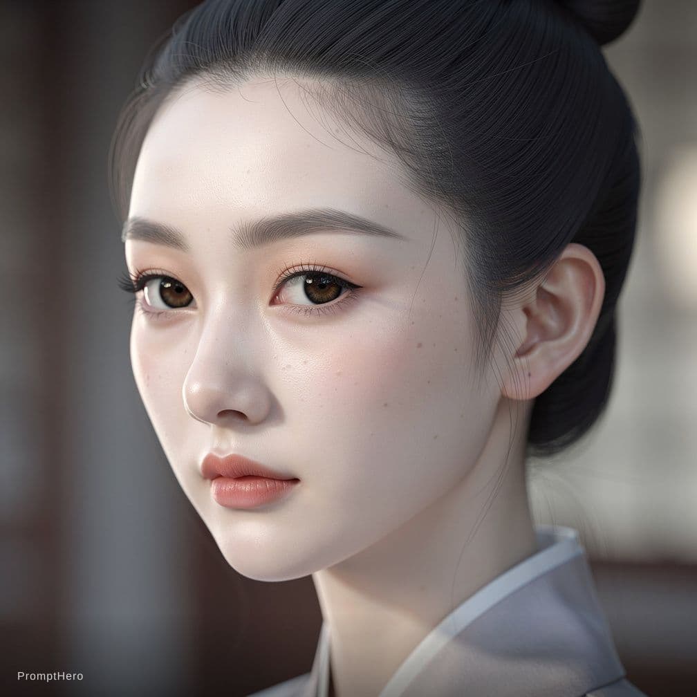 AI generated: [Core Identity]:
A photorealistic close-up portrait of a unique, graceful 17-year-old Chinese noble ...