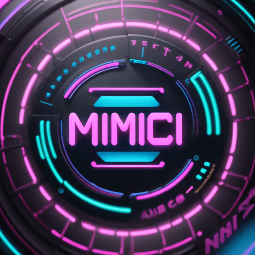 AI generated: neon Microfone logo for a band named Mic Mania, Round, Blue and pink neons, octane render, trending ...