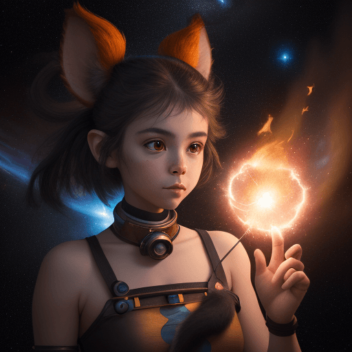 AI generated: cinematic portrait of a young beautiful and cute anthropomorphic female monkey with a monkey tail, k...