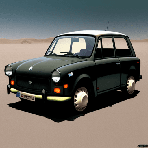 AI generated: A Trabant car in a Star Wars version