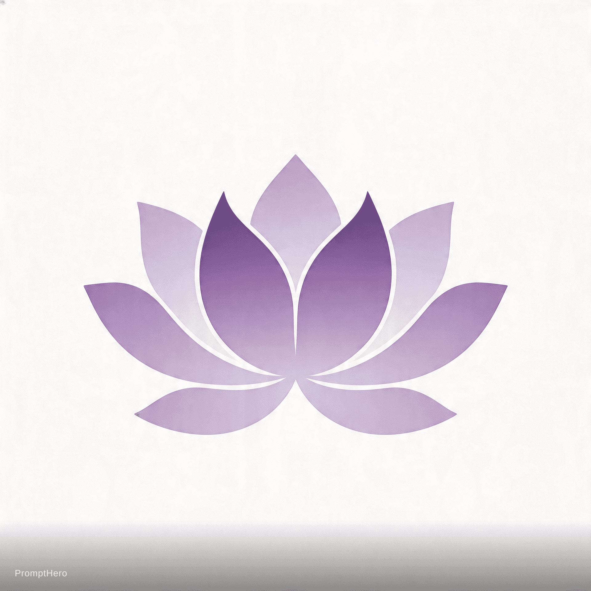 AI generated: Yoga studio, lotus flower, zen and peaceful, soft purple gradient