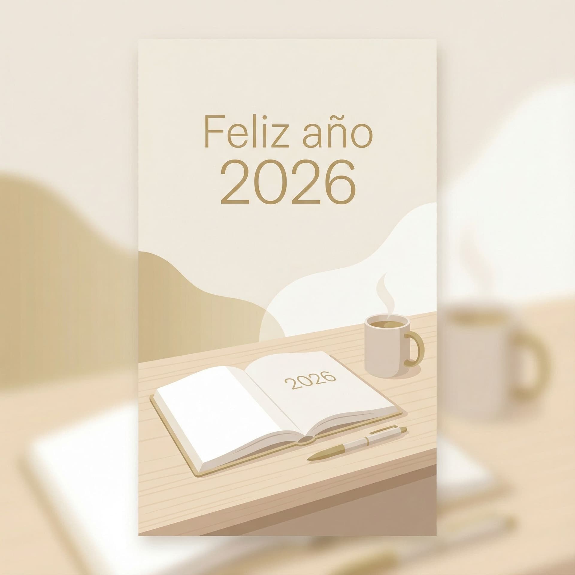 AI generated: A minimalist 3D flat vector illustration for a professional New Year greeting card. The style is cle...