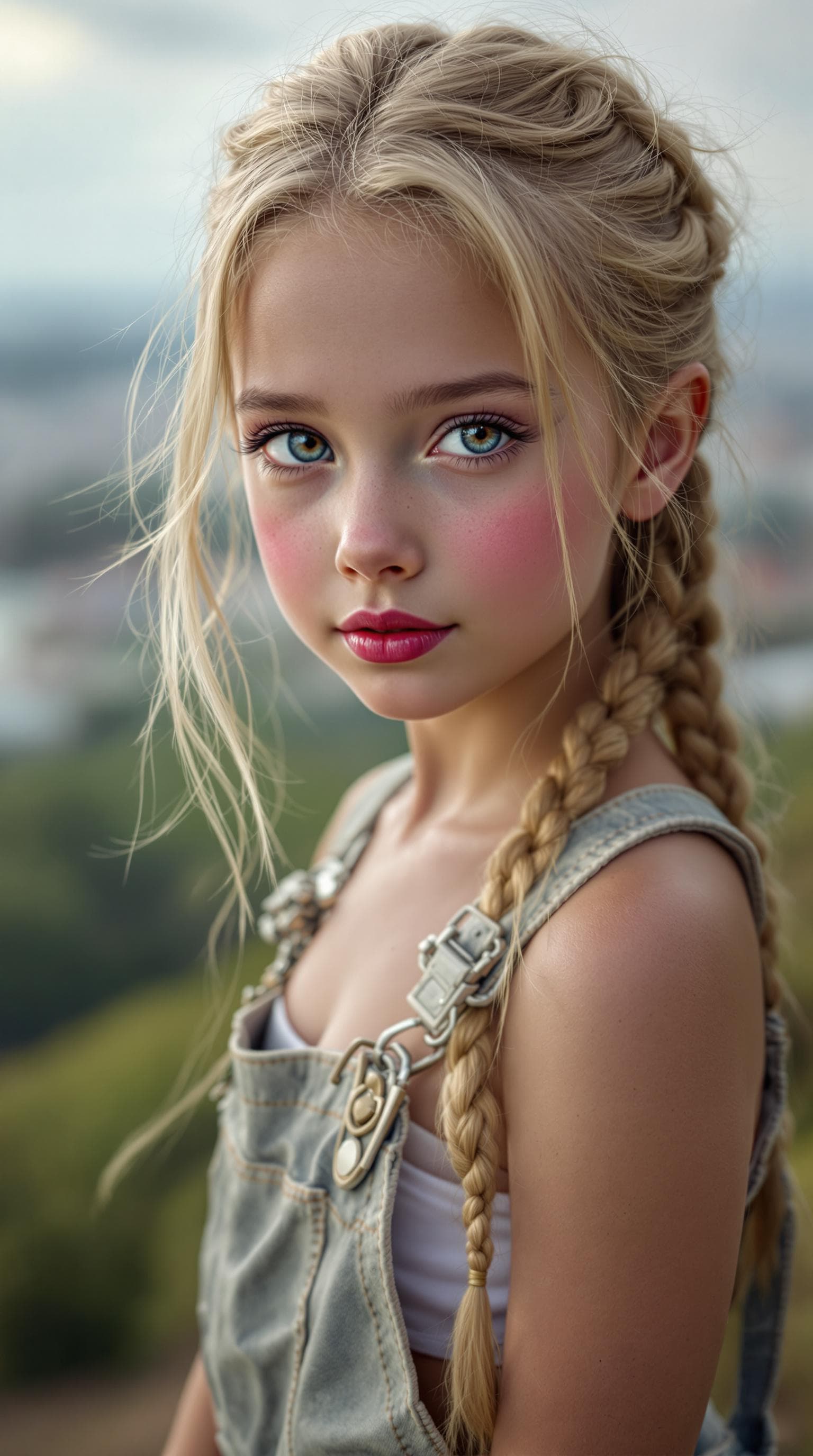 AI generated: a professional photo of a exceptionally beautiful girl in the world (age 7), (seven year old),  Ukra...