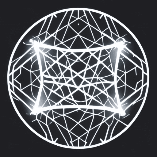 AI generated: minimal line logo of magic sword, vector, high quality