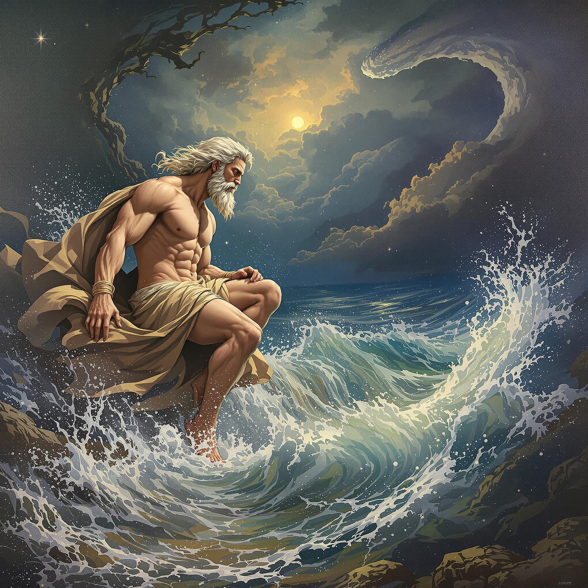AI generated:  zeus and sea 