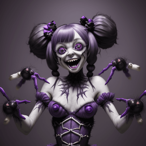 AI generated: masterpiece, best quality, a beautiful and detailed portriat of muffet,(muffetwear), monster girl,((...
